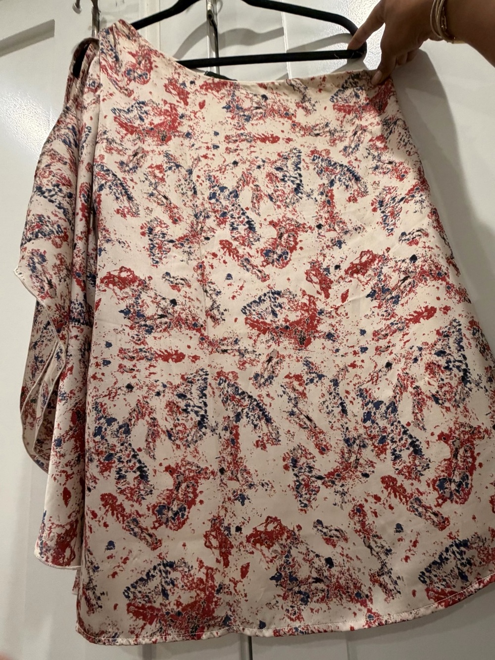 Vintage Fab’rik Women’s One Shoulder Ruffle Mini Dress/ Tunic Abstract Print